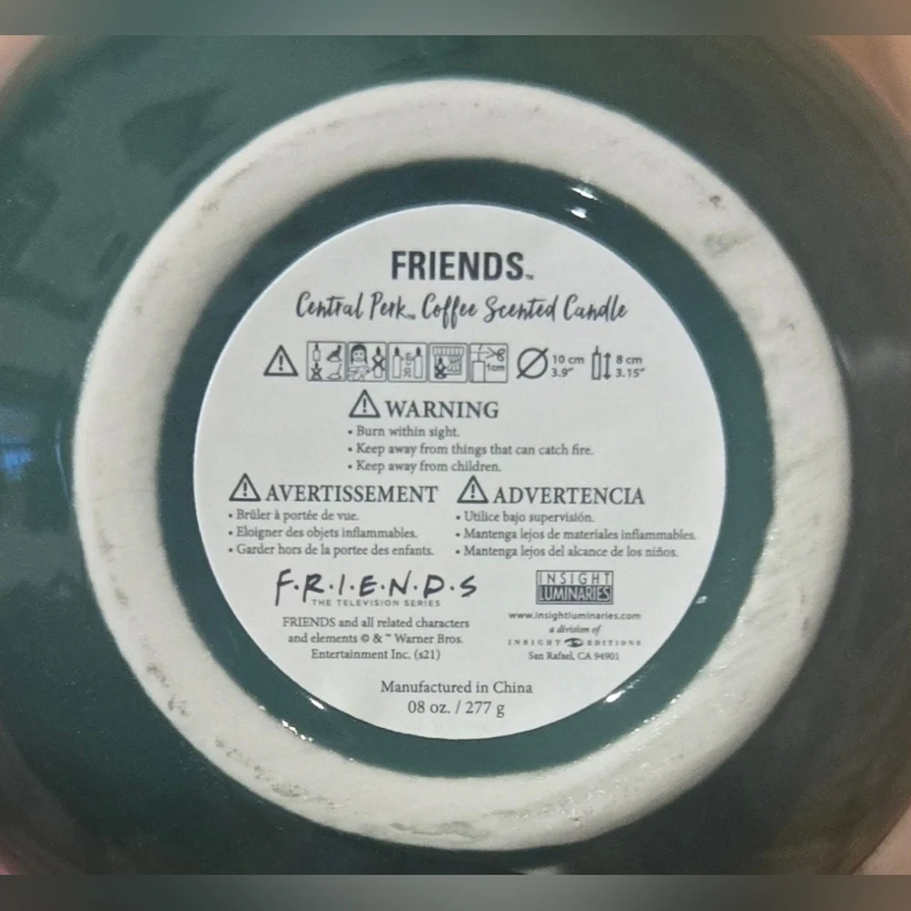 NWT Central Perk Friends Green Candle Coffee Mug with Box